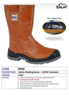 Midwest High Ankle Safety Shoes, Gumboots - Tan  - Image 2