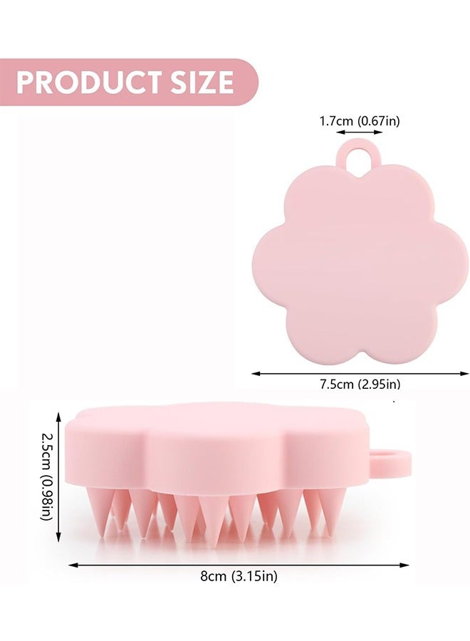 Silicone Massager Hair Brush, Scalp Massager Shampoo Brush, with Soft Flexible Bristles Hair Care Wet and Dry Hair Scrubber Exfoliator for Dandruff Removal Hair Growth Head Relaxation(Pink) - Image 4