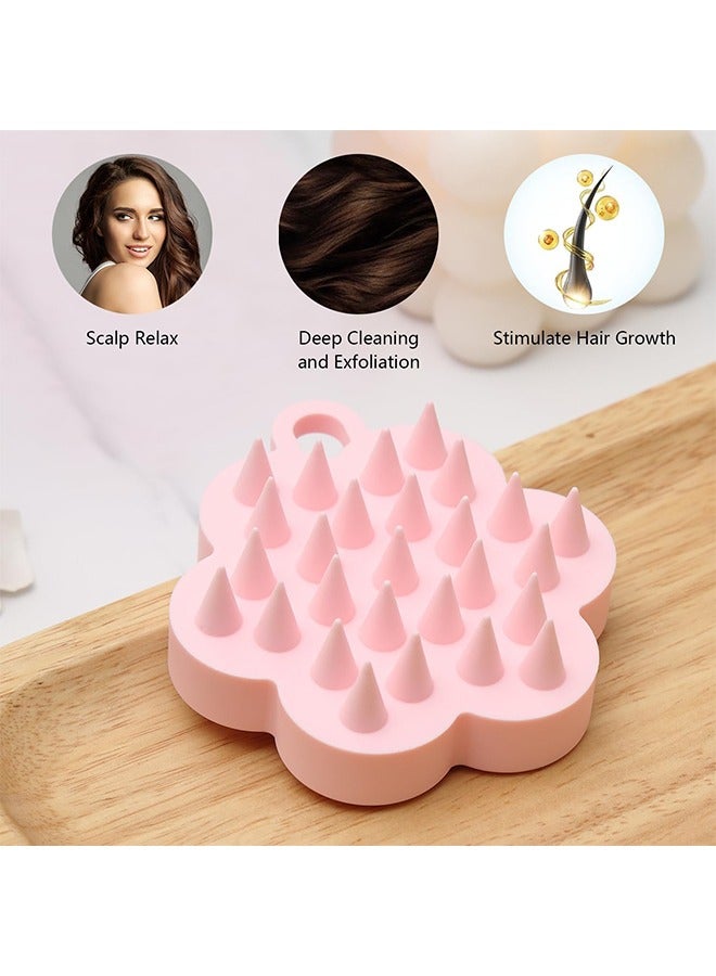 Silicone Massager Hair Brush, Scalp Massager Shampoo Brush, with Soft Flexible Bristles Hair Care Wet and Dry Hair Scrubber Exfoliator for Dandruff Removal Hair Growth Head Relaxation(Pink) - Image 5