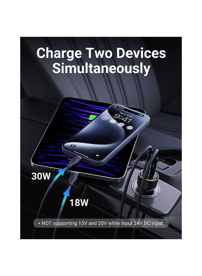 فولتمي شاحن سيارة فولتمي كازو بمنفذ USB-C ومنفذ USB وبقوة 48 واط - أسود - Image 5