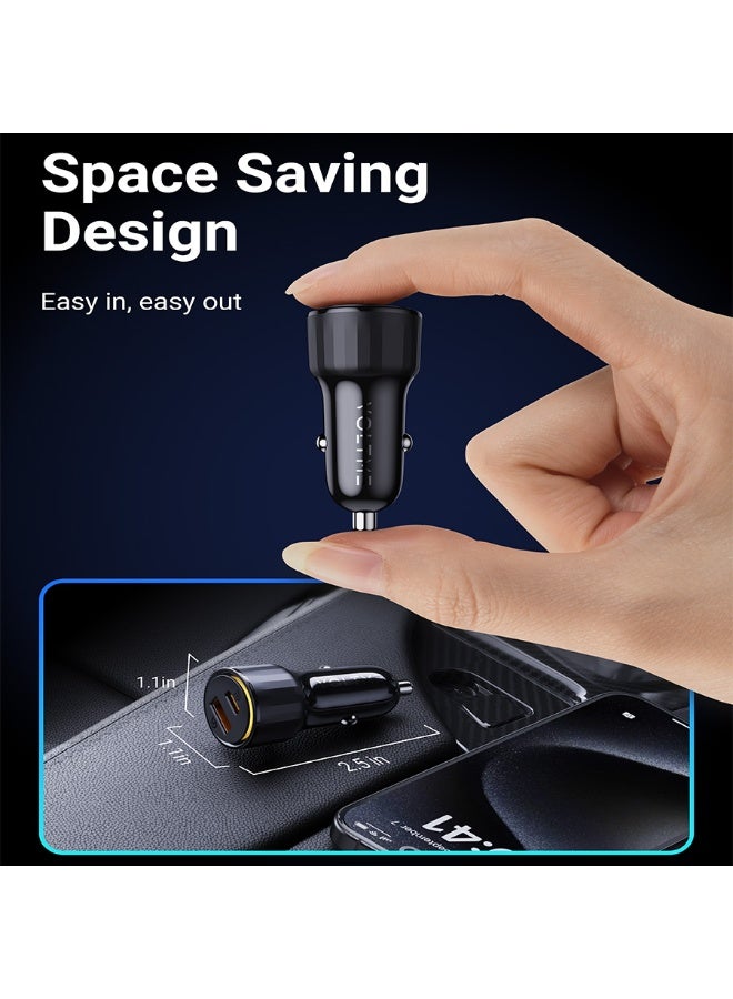 فولتمي شاحن سيارة فولتمي كازو بمنفذ USB-C ومنفذ USB وبقوة 48 واط - أسود - Image 4