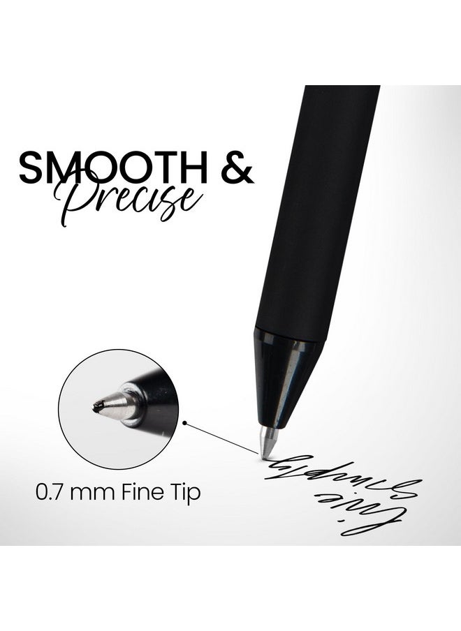 Loddie Doddie - Black Gel Pens For Journaling And Note Taking 12 Pack 0.7 Mm Medium Point Smooth Writing Retractable Pens No Bleed Non Smudge - Image 1