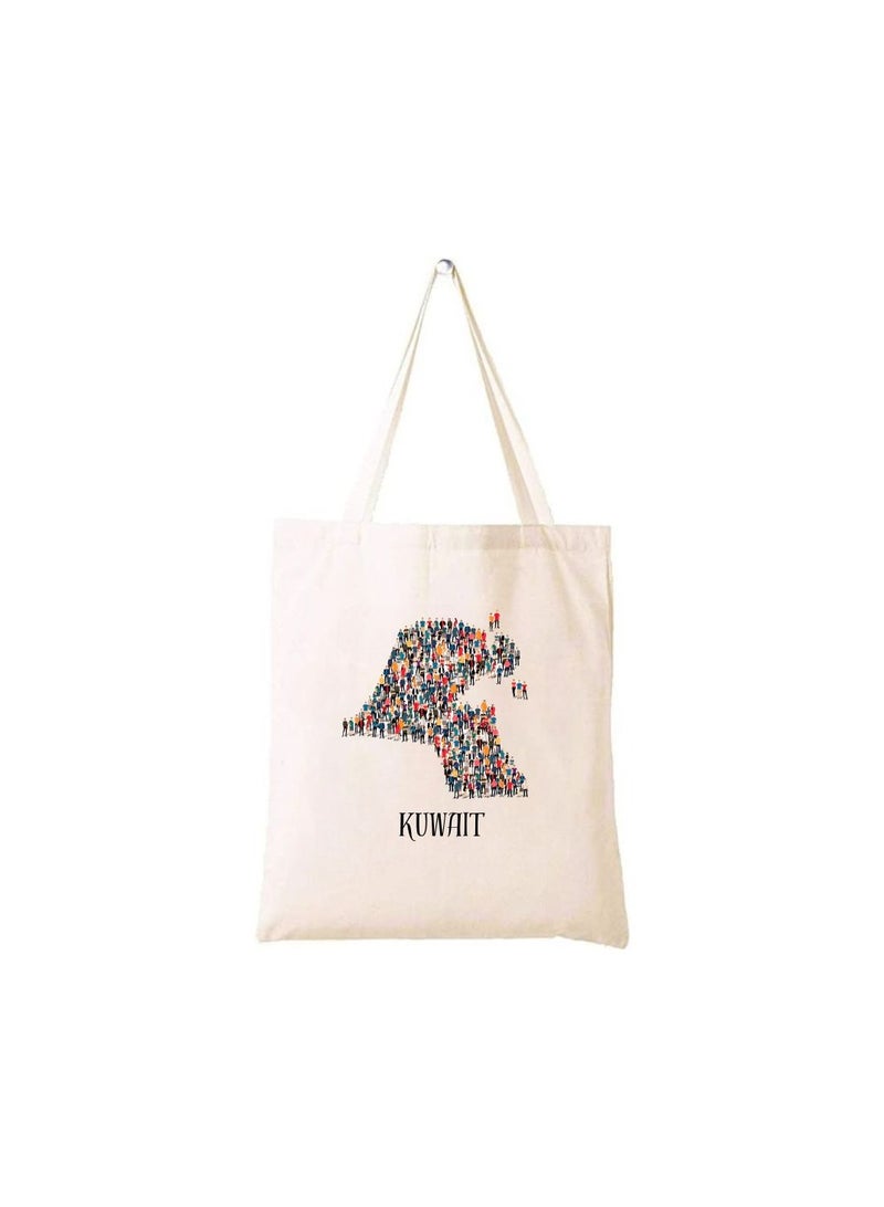 PRINTSHOP4ME Kuwait Cotton Bag For National Day-Eco-Friendly Canvas Cotton Tote Bag With Printed For Women-Reusable Bag,Party Gift Idea And Cotton Gift Bag-Perfect For National Day - Image 1