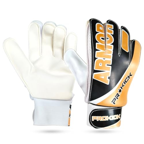 Prokick Armor Football Goalkeeper Gloves with Latex Palm for Extra Grip | Elastic Wrist Support & Protective Straps | Breathable & Durable | Ideal for Soccer Matches | in-Box: 1 Pair of Gloves (L) - Image 1