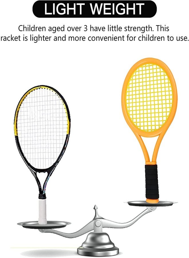 Crefotu Kid Tennis Racket Set for Toddler,Children,Sponge Handle, Includes 6 Badminton, 1 Tennis Ball, Bag and 2 Balls - Increase Children's Sports,Improve Tennis Skills (Orange&Green) - Image 3