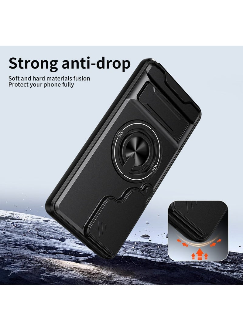 PULUZ Phone Case for Samsung for Galaxy S26 Ultra Multifunctional Phone Case. with Lanyard, 360° Rotating Ring, Bar-style Folding Stand, Sliding Window Lens Protection. Compatible with Car Mounts. It Provides All-around. - Image 3