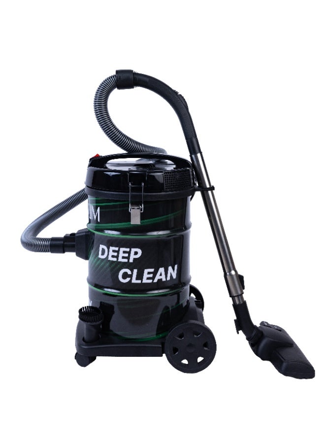 بلاتينيوم مكنسة برميل 2000 واط، 21 لتر، خرطوم اضافي، اسود & اخضر - VC- 8212 - Image 3