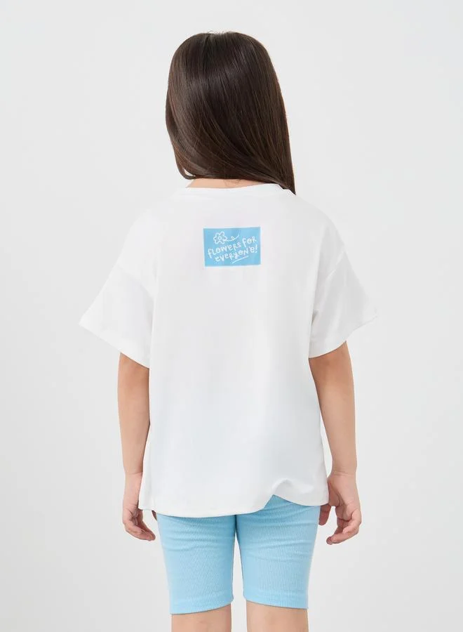 Styli Styli Heart Graphic Oversized T-Shirt and Shorts Set