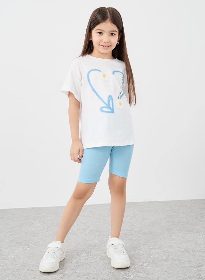 Styli Heart Graphic Oversized T-Shirt and Shorts Set - Image 1