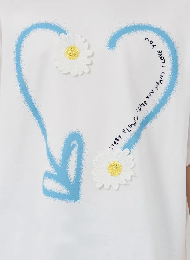 Styli Styli Heart Graphic Oversized T-Shirt and Shorts Set