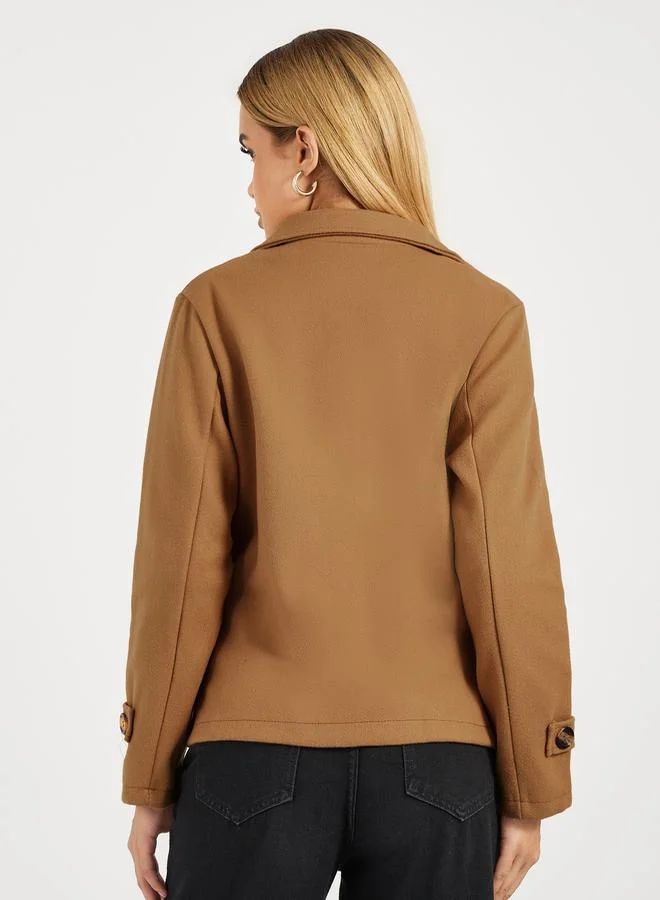 Styli Regular Fit Short Length Wool Like Blazer