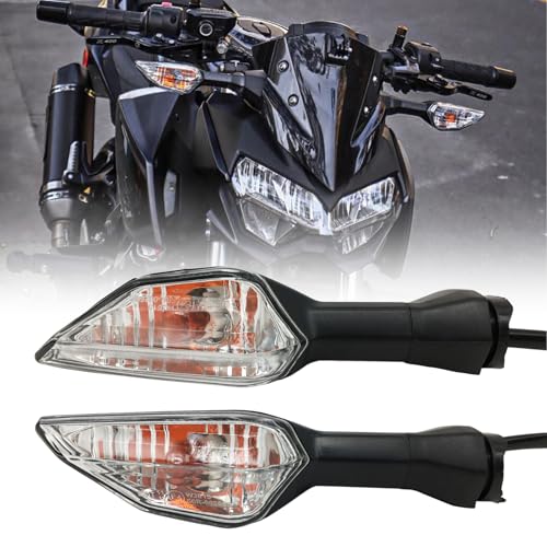 SPNUVR Motorcycle Front/Rear Blinker LampTurn Signals Indicator Light Compatible with KAWASAKI Ninja 300 400 650 Z900 Z250SL ZRX1200 ER-6N ZX-6R Z 1000SX (White Shell) - Image 5