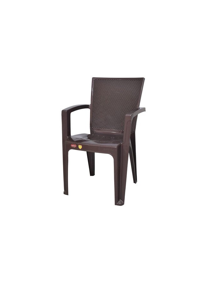 Prima Plastic Chair for Living Room | Set of 2 | Chair for Home, Living Room, Outdoor | Stackable Chair with arm | 100% Virgin Plastic | Big Boss 1 (Weather Brown Colour) - Image 5