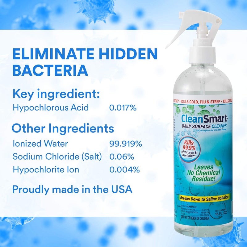 CleanSmart Daily Surface Spray Disinfectant, Kills 99.9% of Viruses, Bacteria, Mold & Fungus, 16 oz Bottle (Pack of 3) - Image 4