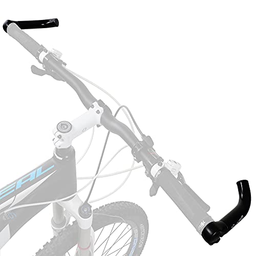 Venzo Bicycle Handlebar Extender for Mountain Hybrid Bike - Compatible with 7/8'’ 22.2mm - Flat Bar Ends with Plugs - 150mm - Ergonomic Design Lightweight & Durable - Gloss Black - Image 3
