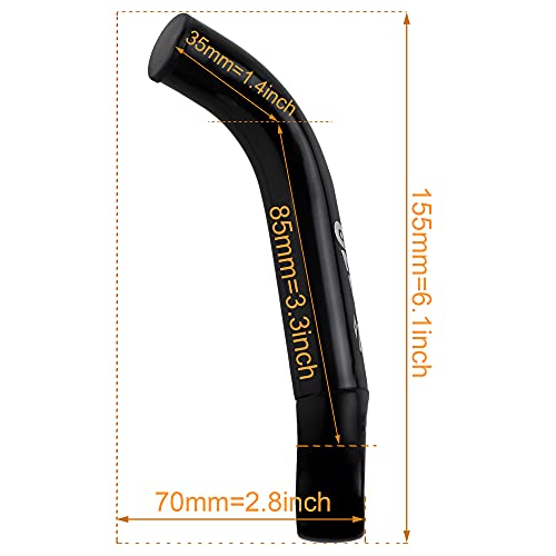 Venzo Bicycle Handlebar Extender for Mountain Hybrid Bike - Compatible with 7/8'’ 22.2mm - Flat Bar Ends with Plugs - 150mm - Ergonomic Design Lightweight & Durable - Gloss Black - Image 2