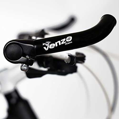 Venzo Bicycle Handlebar Extender for Mountain Hybrid Bike - Compatible with 7/8'’ 22.2mm - Flat Bar Ends with Plugs - 150mm - Ergonomic Design Lightweight & Durable - Gloss Black - Image 4