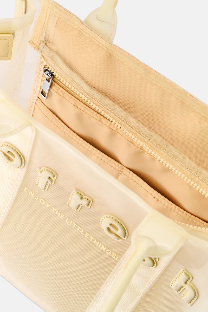 REFRESH Women Brand Logo Tote Bag, Beige - Image 4