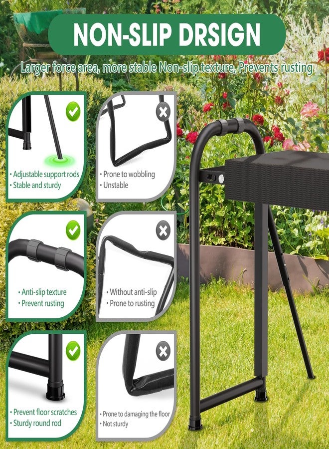 Onadak Heavy Duty Garden Kneeler and Seat for Elderly, 400lbs Capacity Foldable Gardening Stool with Support Legs & Thick Pad, Includes Large Tool Organizer Bag,Upgraded Black - Image 4