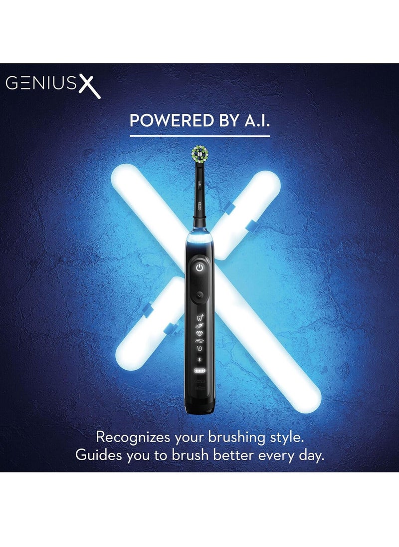 Oral-B - Oral-B Genius X Electric Toothbrush with Artificial Intelligence, App Connected Handle, Travel Case, 6 Mode Display with Teeth Whitening, Black - Image 1