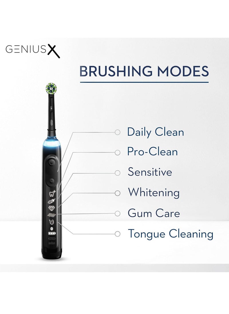 Oral-B - Oral-B Genius X Electric Toothbrush with Artificial Intelligence, App Connected Handle, Travel Case, 6 Mode Display with Teeth Whitening, Black - Image 1