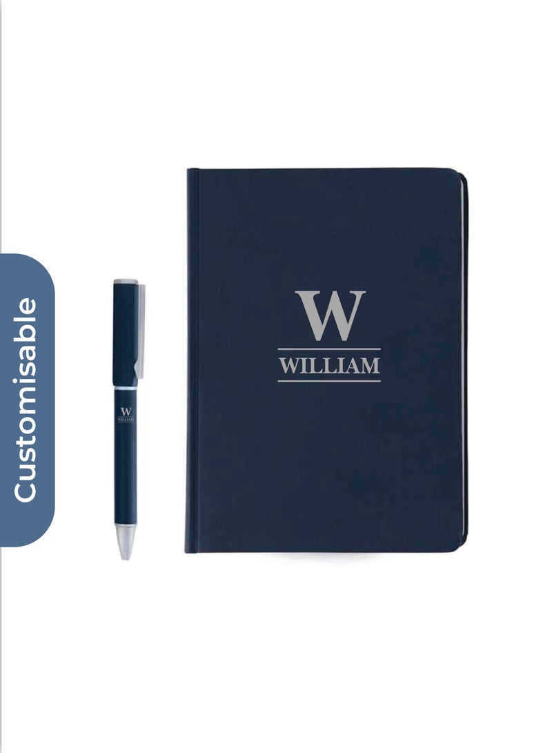 SANTHOME Personalised TOMAR - SANTHOME Set Of PU Thermo Notebook And Pen - Blue - Image 1