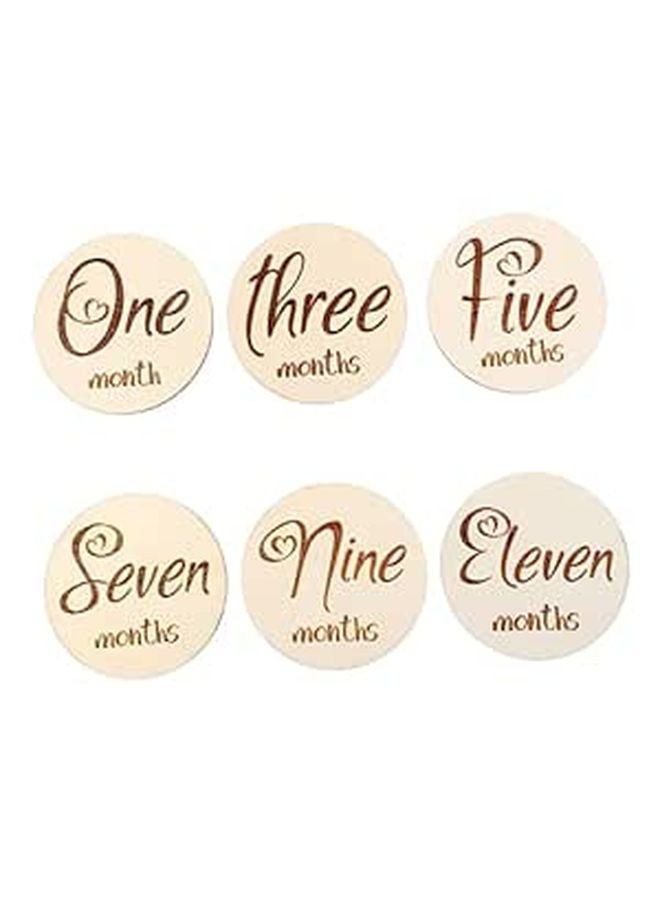6Pcs Double Sided Monthly Milestone Cards For Newborn Baby Photography Props Boy Girl - Image 1