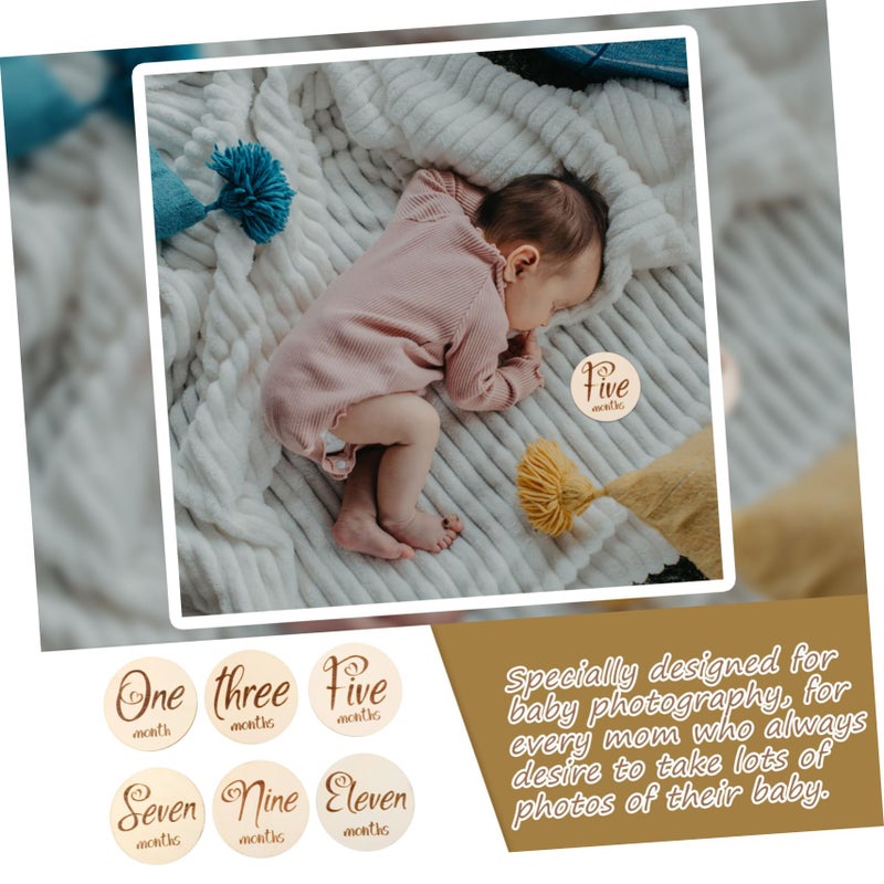 6Pcs Double Sided Monthly Milestone Cards For Newborn Baby Photography Props Boy Girl - Image 5