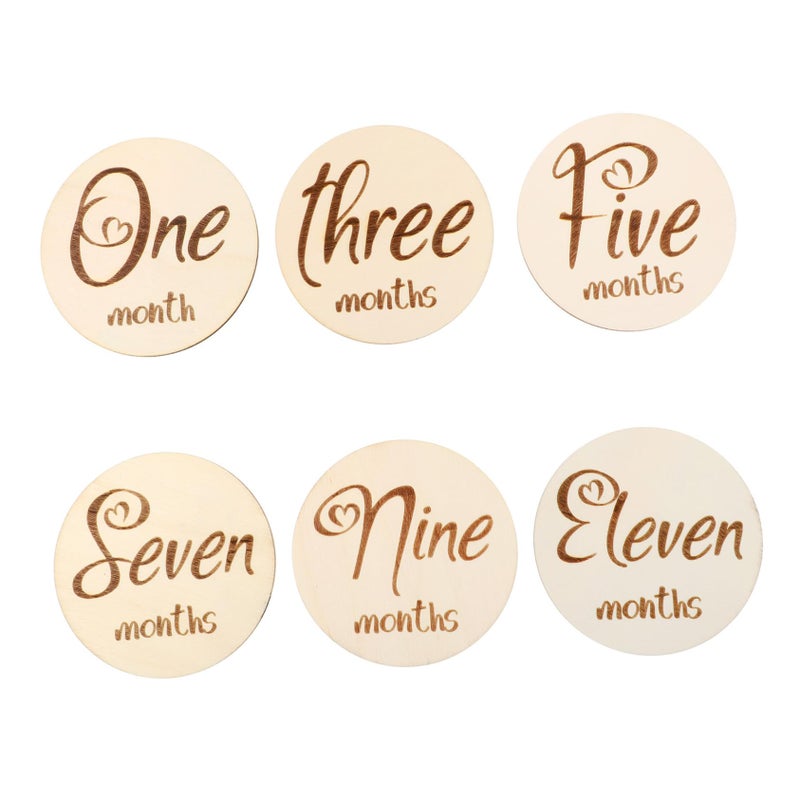 6Pcs Double Sided Monthly Milestone Cards For Newborn Baby Photography Props Boy Girl - Image 2