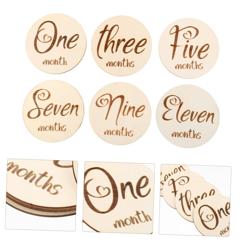 6Pcs Double Sided Monthly Milestone Cards For Newborn Baby Photography Props Boy Girl - Image 4