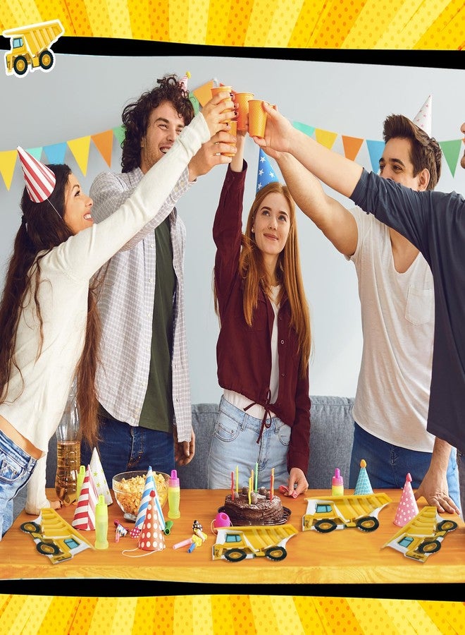 Zonon 50 Pcs Construction Truck Paper Plates Disposable Construction Theme Birthday Party Supplies Decoration for Food Snack Appetizer Lunch Dinner Dessert Tray Tableware - Image 4