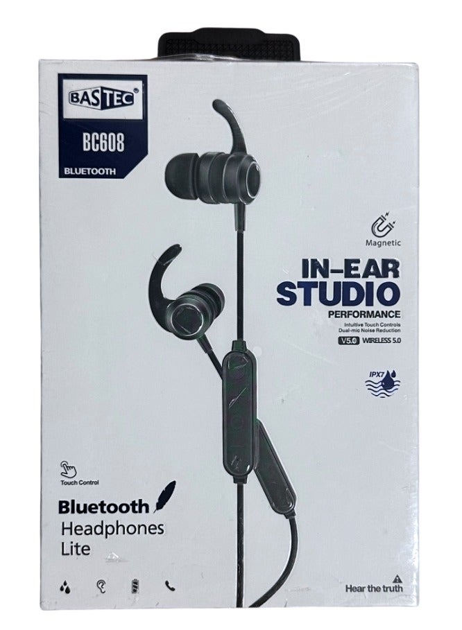 Bastec Wireless bluetooth sports high definition headphones with high definition from Basteik, equipped with a microphone, helps to make hands-free calls, supports Bluetooth 5, pairing BASTEC BC608 - Image 3