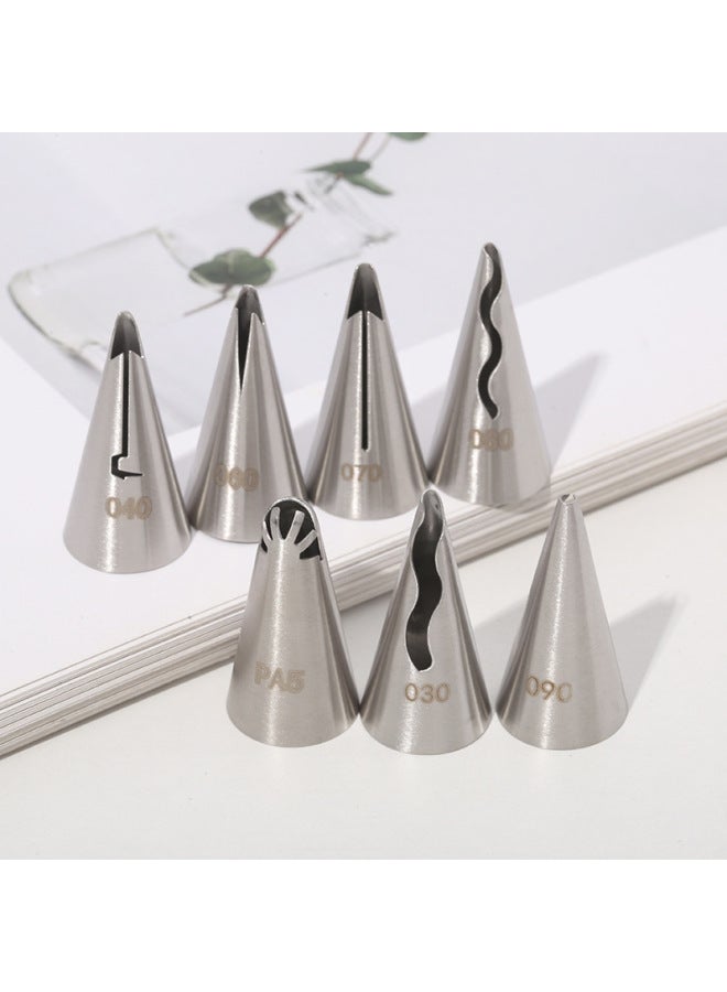 Korean Style Skirt Piping Mouth Barbie Pleated Skirt Piping Mouth 304 Stainless Steel Baking DIY Tool Small-Specifications:030 - Image 5