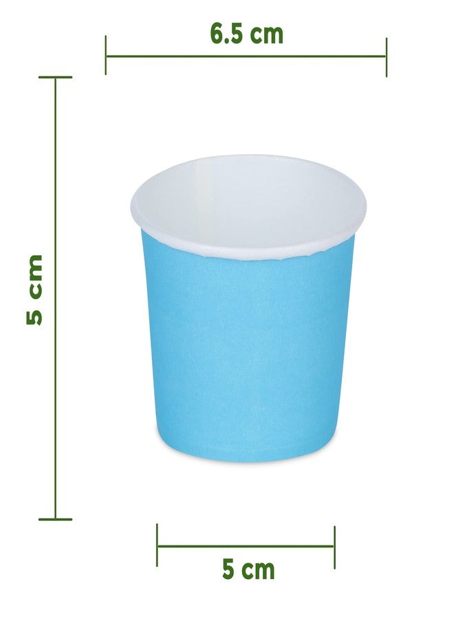 e kysa basics ekysa Basics Paper Disposable Tea/Coffee Cups – 110 ml, Eco-Friendly, Leak-Resistant, for Hot Beverages, Multicolor Design, Pack of 50 - Image 2