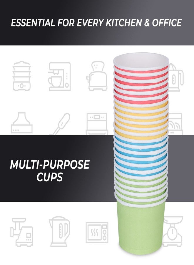 e kysa basics ekysa Basics Paper Disposable Tea/Coffee Cups – 110 ml, Eco-Friendly, Leak-Resistant, for Hot Beverages, Multicolor Design, Pack of 50 - Image 4