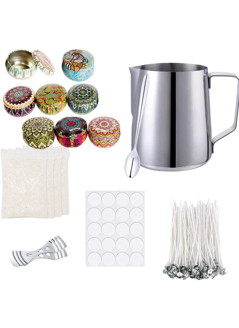 TAPIT - Candle Making Kit with Metal Pot DIY Scented Candle Making Supplies Set with Beeswax Candle Wicks Fragrance Oil and Candle Jars - Image 1
