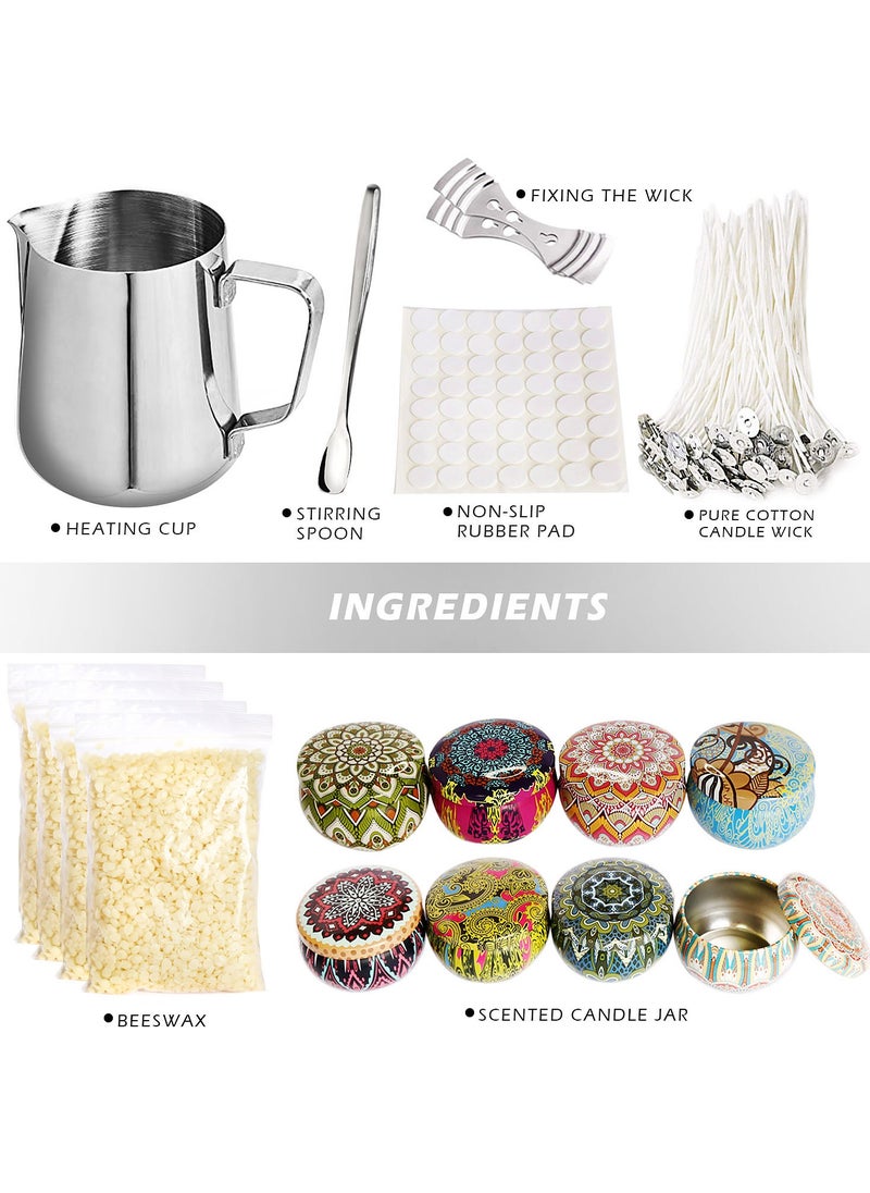 TAPIT - Candle Making Kit with Metal Pot DIY Scented Candle Making Supplies Set with Beeswax Candle Wicks Fragrance Oil and Candle Jars - Image 1