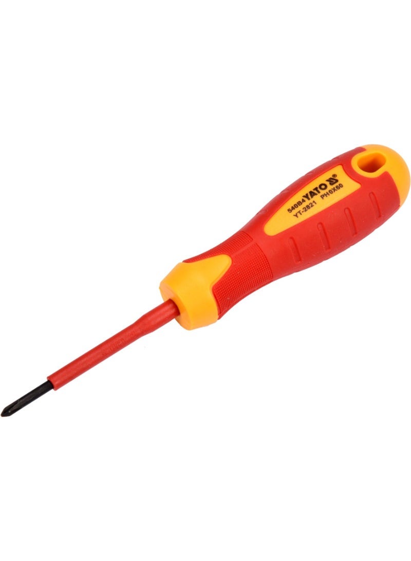 YATO Insulated Philips Screwdriver PH0x60mm VDE-1000V YT-2821