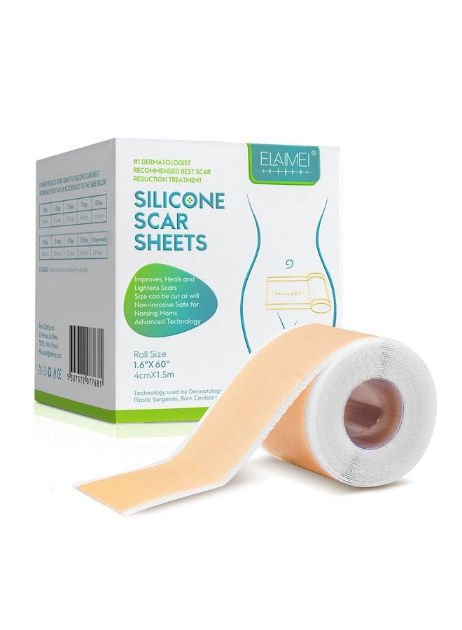 ZODENIS Medical Grade Silicone Scar Sheets, Silicone Scar Tape (1.6”X 60”), Scar Removal Strips For Acne Scars C-Section & Keloid Surgery Scars Sheets Treatment Sheets - 6-8 Month Supply - Image 1