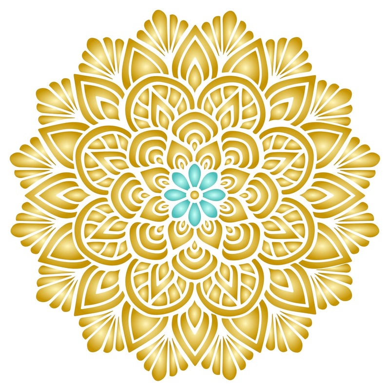 CLODEGS Lotus Mandala Stencil 10 x 10 inch M Reusable Asian Indian Mantra Hindu Spiritual Wall Stencil Template Use on Paper Projects Scrapbook Journal Walls Floors Fabric Furniture Glass Wood etc  - Image 1