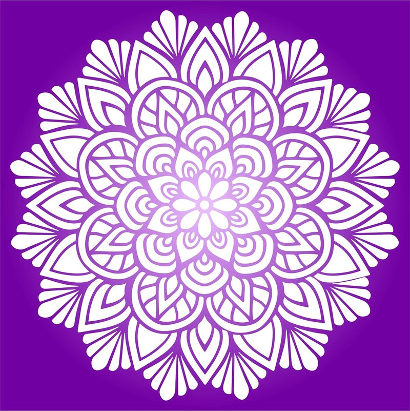 CLODEGS Lotus Mandala Stencil 10 x 10 inch M Reusable Asian Indian Mantra Hindu Spiritual Wall Stencil Template Use on Paper Projects Scrapbook Journal Walls Floors Fabric Furniture Glass Wood etc  - Image 5