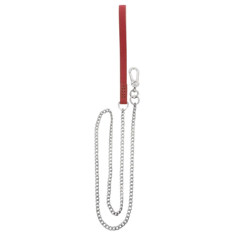 Heavy Duty Stainless Steel Bite Resistant Dog Leash 1.5cm X 127cm Red Chain Lead for Large Medium Dogs - Image 1