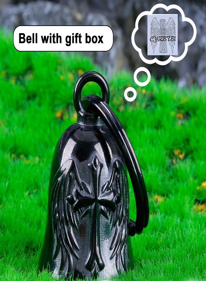 CYZBTBl Motorcycle for Bells - Motorcycle Angel Bell for Men Women,Bell Biker Accessory,Guard Riding Safety (Eagle) (I Need You) (Cross Wing) (Black) - Image 4