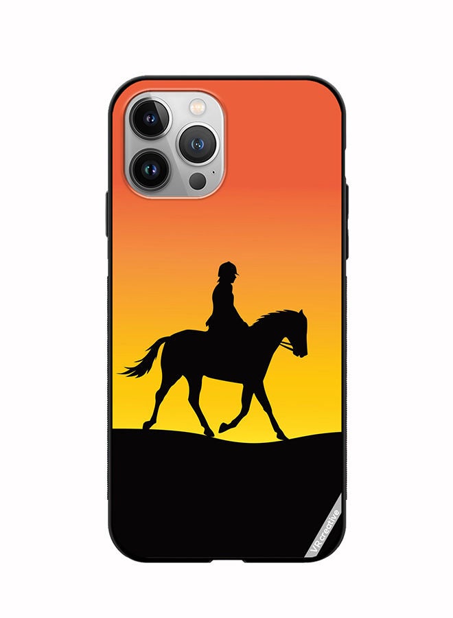 VR CREATIVE Protective Case Cover For Apple iPhone 12 Pro Max Horse Man Silhouette Design Multicolour - Image 1