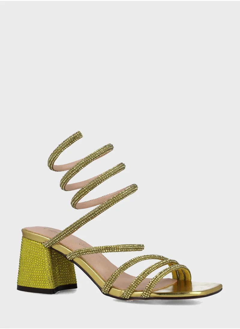 منبور Multi Strap High Heel Sandals