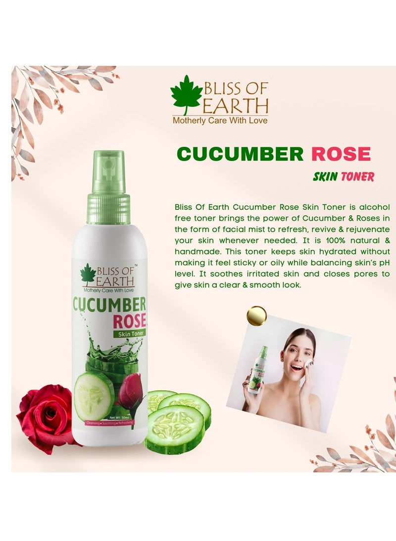 بليس اوف ايرث رذاذ ماء الورد الدمشقي النقي ١٠٠ مل رذاذ ماء الخيار والورد للوجه للتنظيف والتوضيح وتقليل المسام وتهدئة البشرة - Image 5