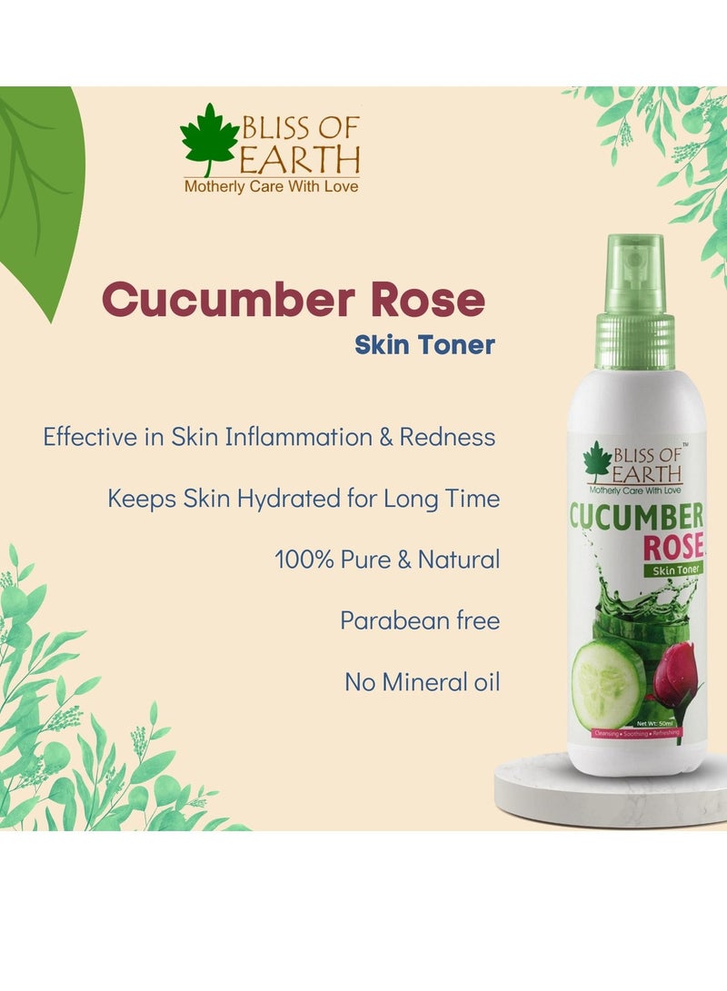 بليس اوف ايرث رذاذ ماء الورد الدمشقي النقي ١٠٠ مل رذاذ ماء الخيار والورد للوجه للتنظيف والتوضيح وتقليل المسام وتهدئة البشرة - Image 4