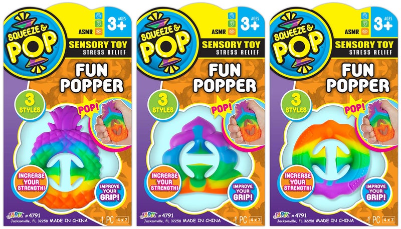 جا-رو Ja-ru Snapper Toy Toy (3 Tidge Toys) Hand Grip Fun Popper Snap It Squeeze Grab Tridge Toy. Party Pop Snaps صانع الضوضاء انقر فوق إصبع الألعاب الحسية للأطفال التوحد. 4791-3S - Image 2