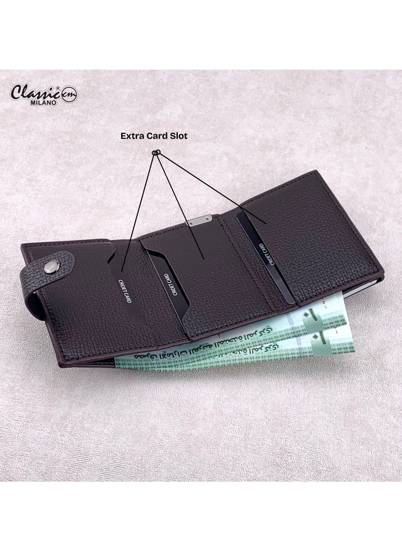 Classic Milano Classic Milano Faux Leather RFID Blocking Pop Up Wallet for Men and Women - Automatic Card Holder Wallet with Pop-up Design - Secure, Compact Credit Card Holder for Men - Stylish Wallet for Men & Women’s RFID Card Wallet  - Image 4