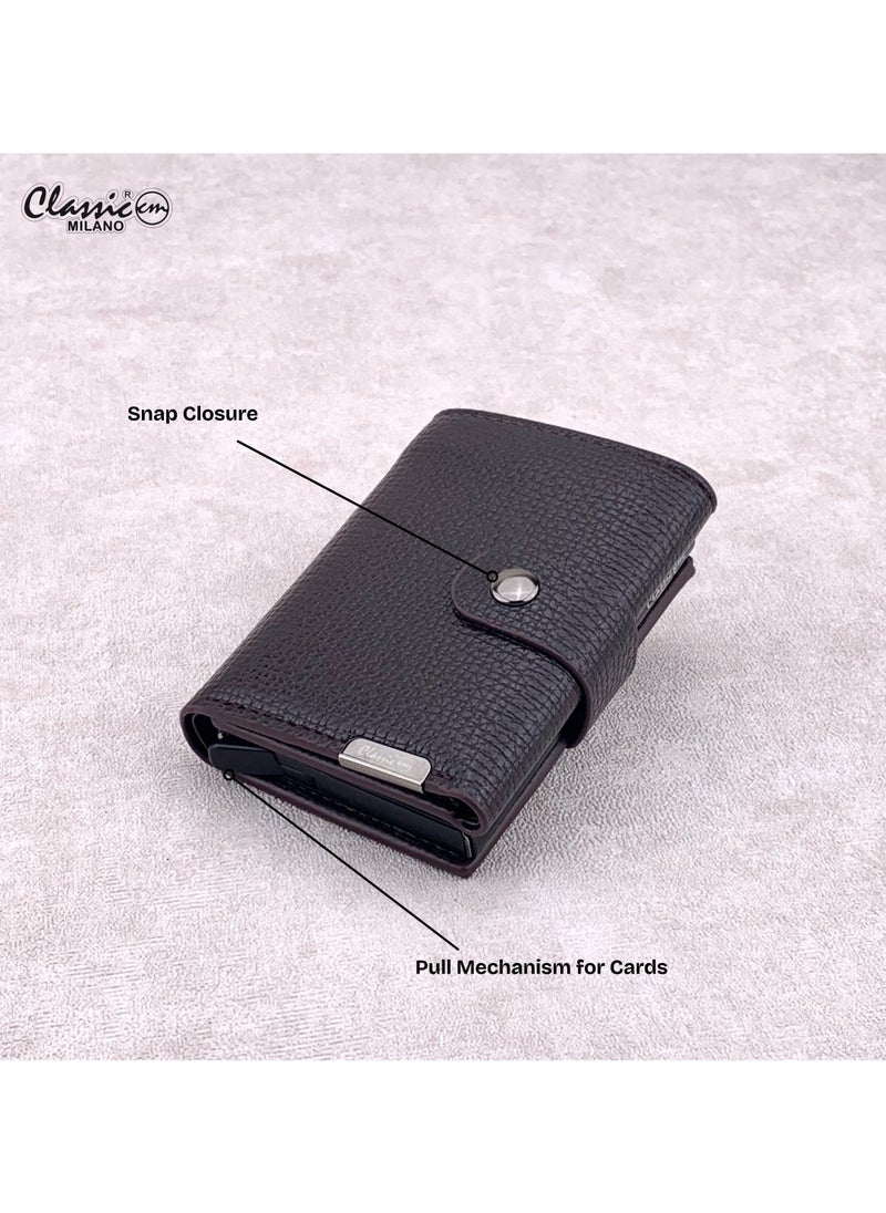 Classic Milano Classic Milano Faux Leather RFID Blocking Pop Up Wallet for Men and Women - Automatic Card Holder Wallet with Pop-up Design - Secure, Compact Credit Card Holder for Men - Stylish Wallet for Men & Women’s RFID Card Wallet  - Image 5
